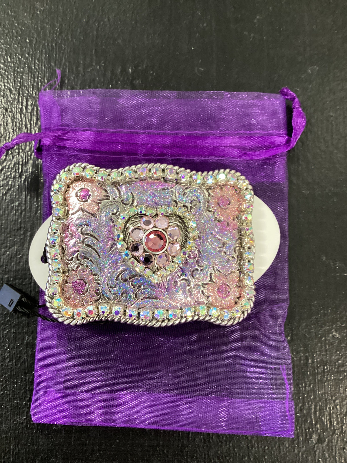 7. Silver & Pink/Purple Sq w/ Heart