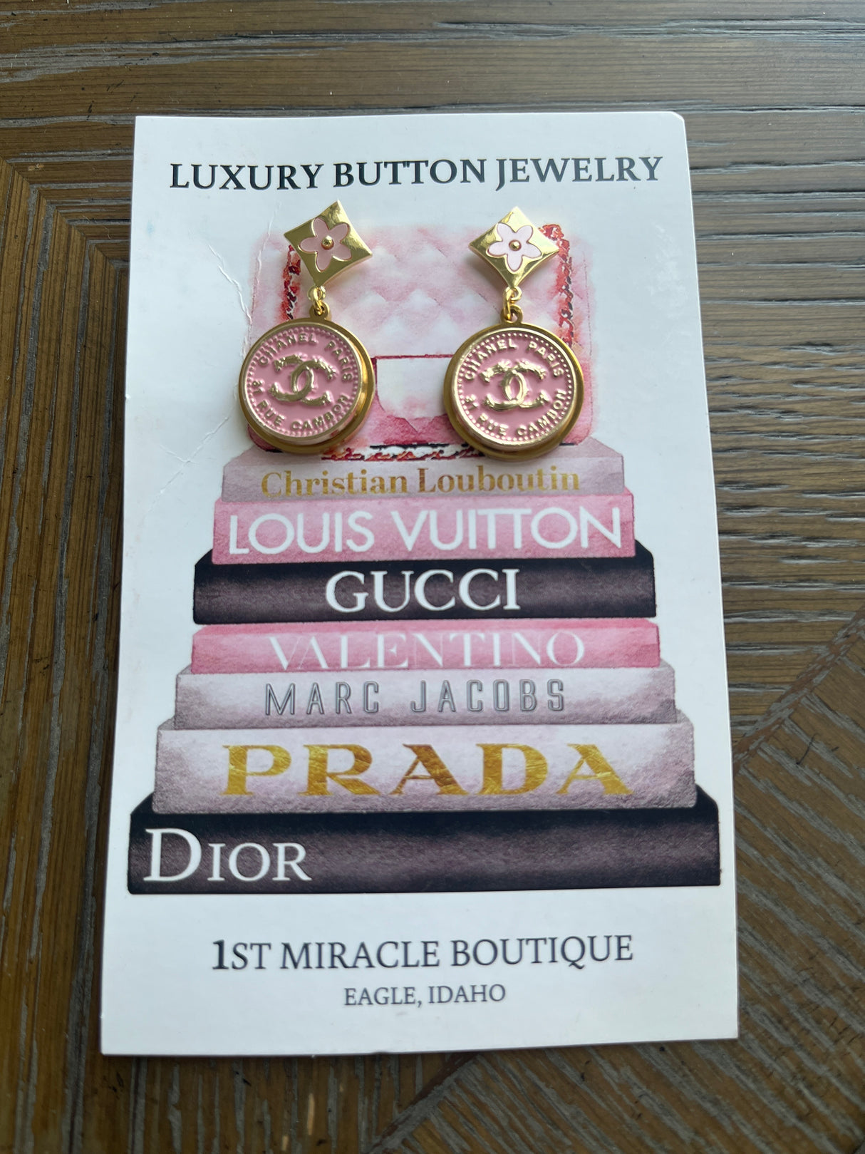 20K DANGLE PINK EARRINGS