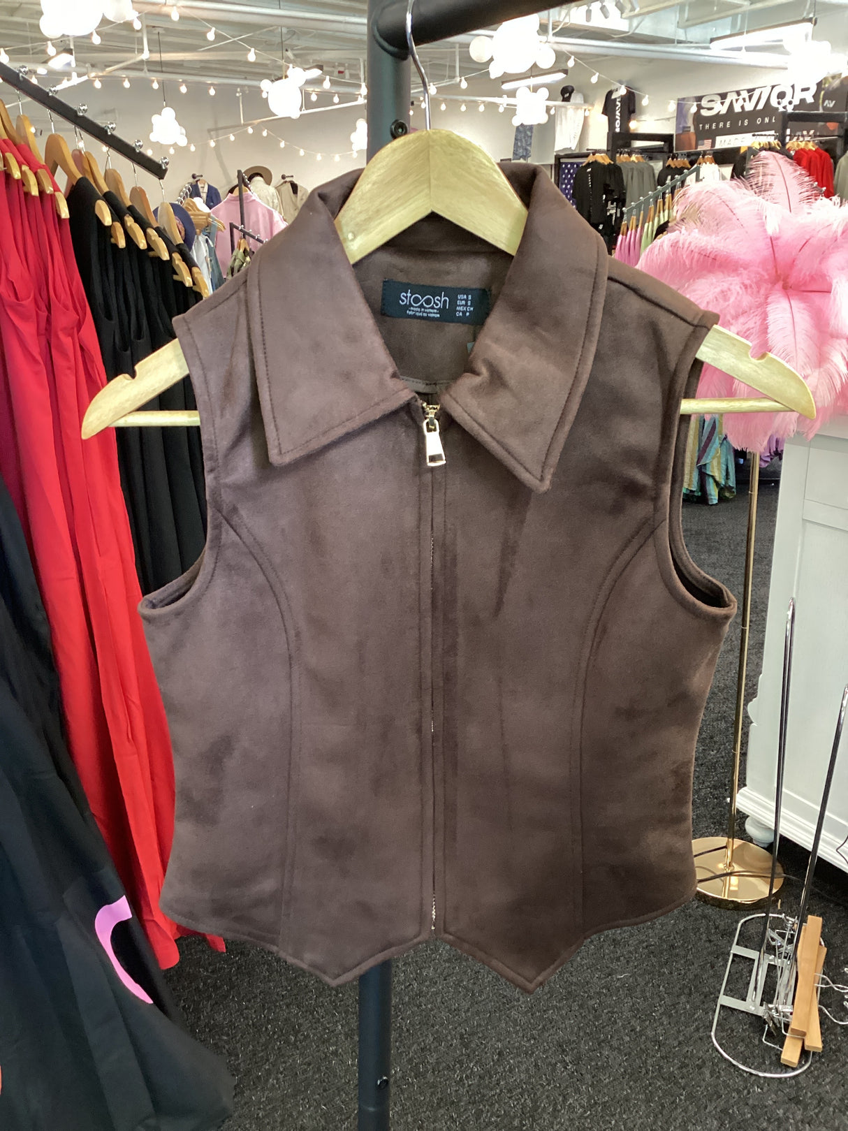 56090 Suede Shell Zipper Vest