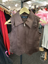 56090 Suede Shell Zipper Vest