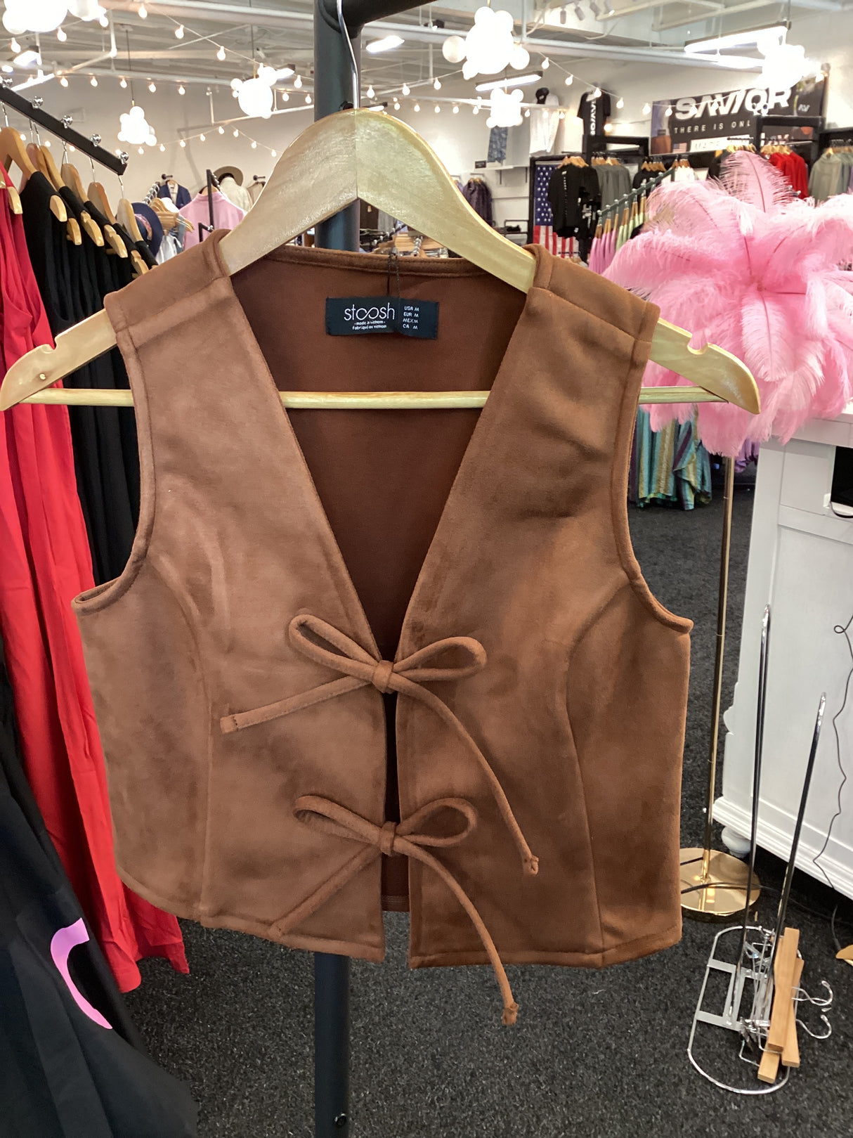 56108 Suede Shell Lace Closure Vests
