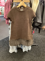 D7417 Faux Fur Mini Dress