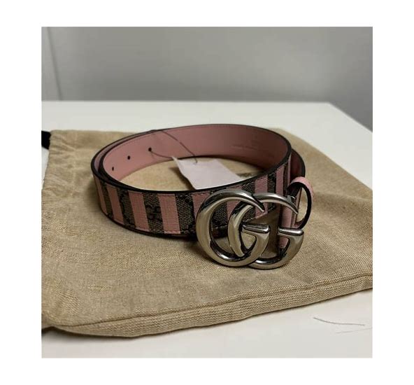 Gucci Pink Striped Belts