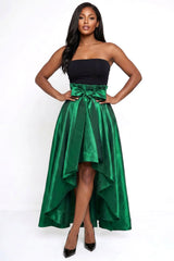 HS2321 High Waisted High Low Skirt Belt