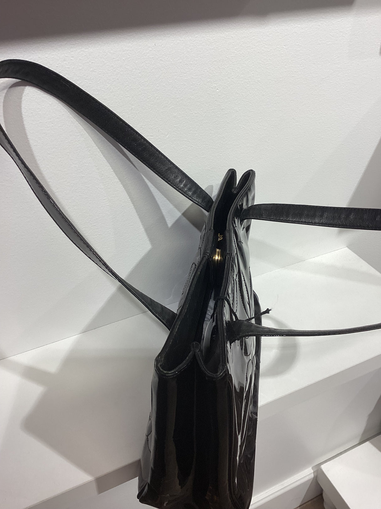 Black Patent Leather Tote