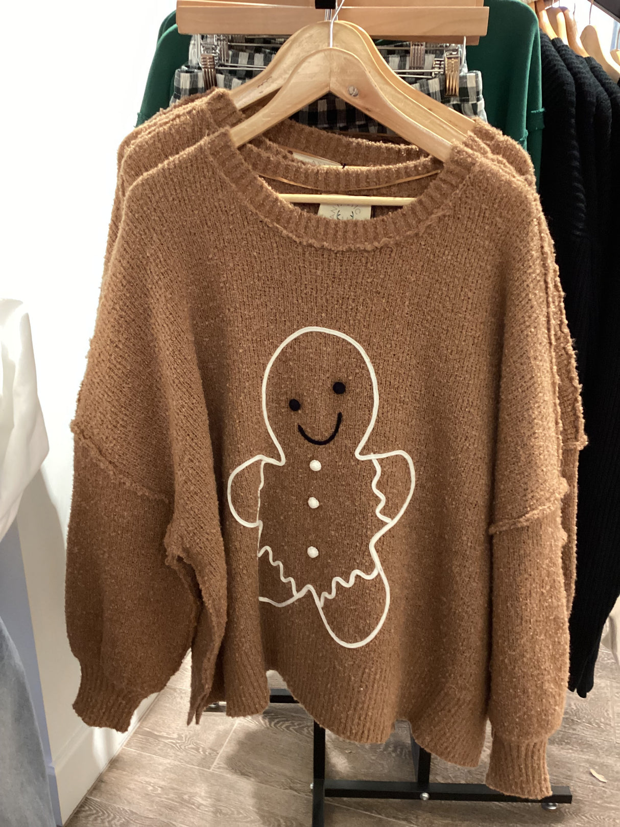 IFKT65656-01 Gingerbread Oversized Sweater Top