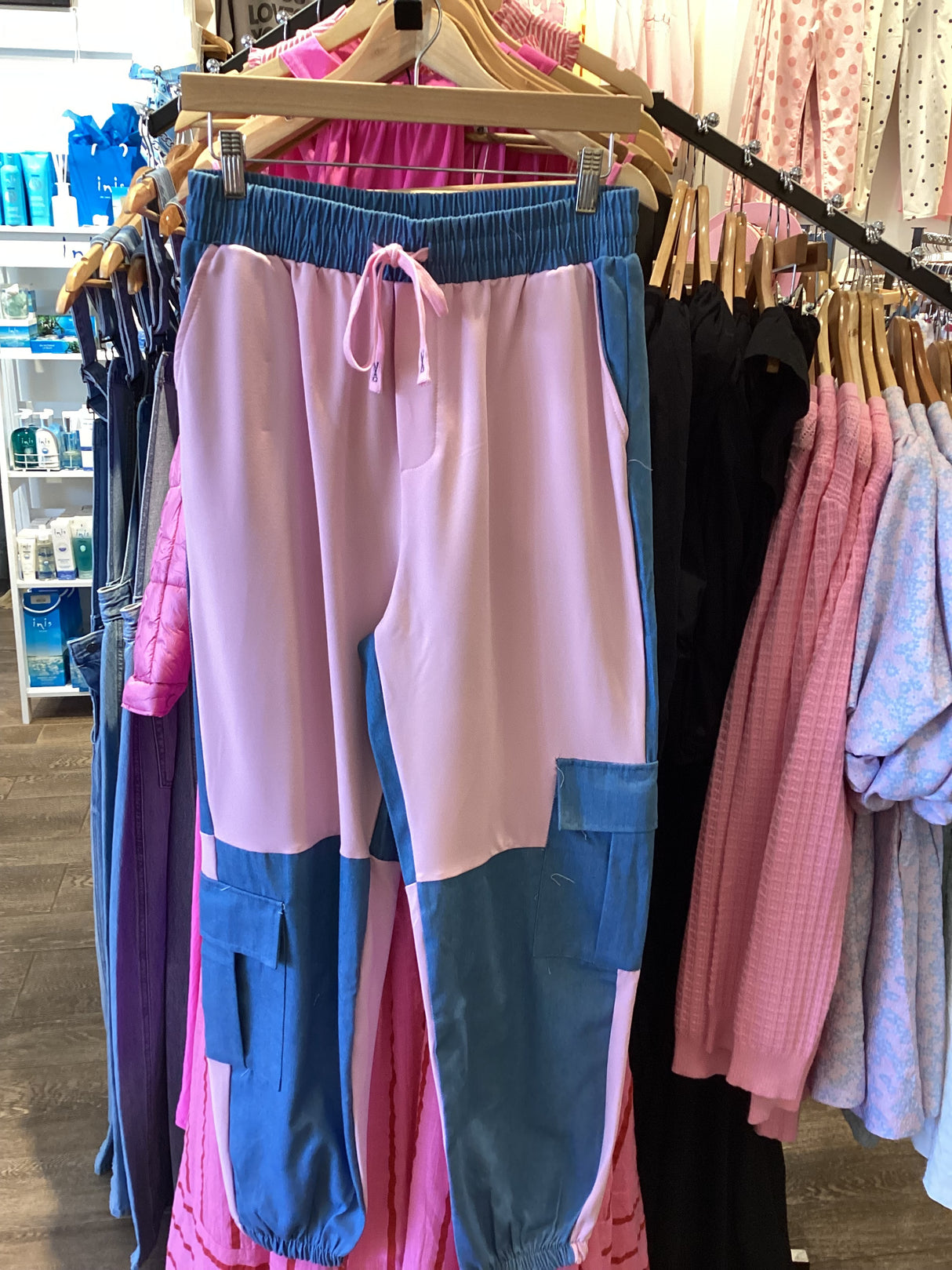 PD2602 - Pink / Denim Shirt & Pant Jogger set