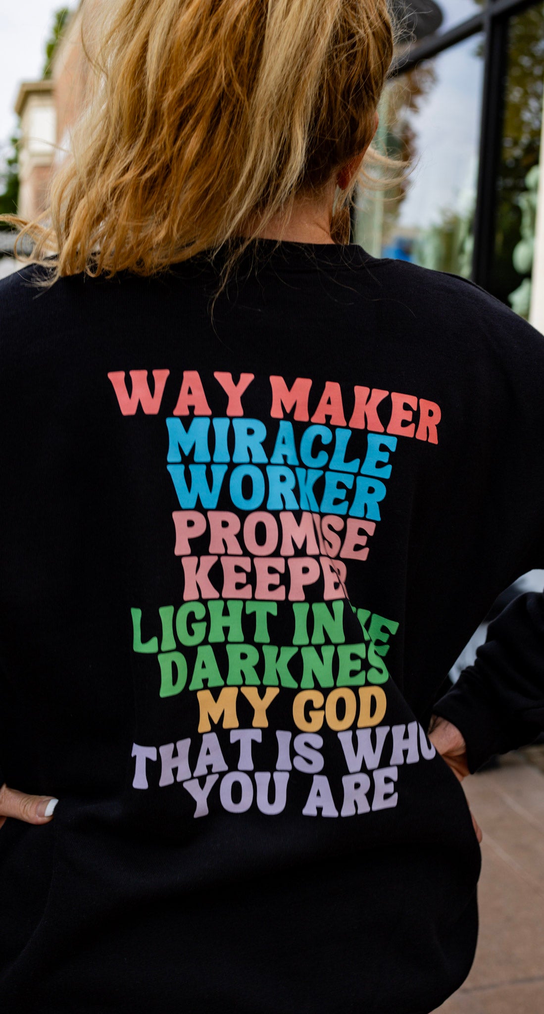 34SRSU SAVIOR "Worship Way Maker Miracle Worker" Sweatshirt