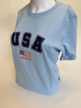 09SRCTU SAVIOR "USA" w/Flag Patriotic T-shirt Unisex