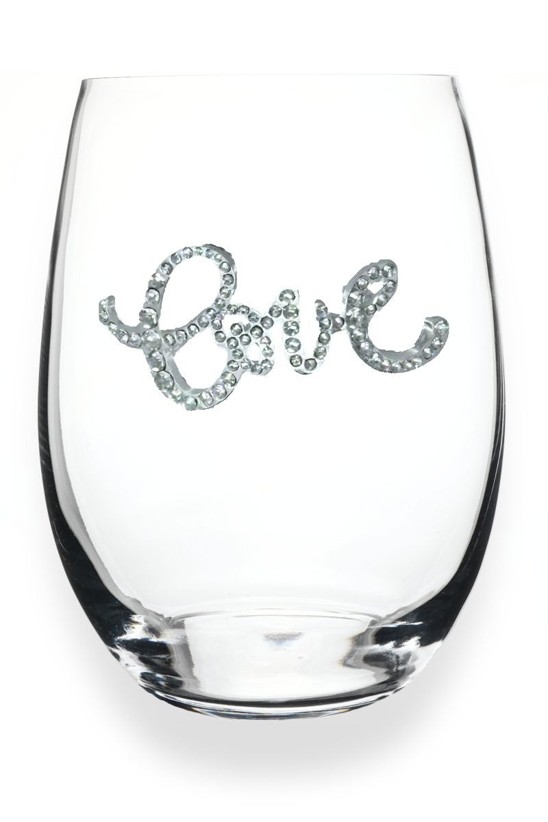 Love Jeweled Stemless Wine Glass