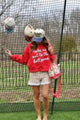 Baseball Denim Ruffle Short