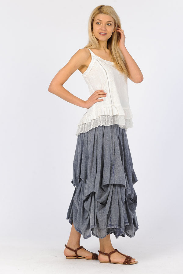 S-131-Grey-Long Bubble Skirt