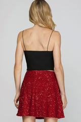 SY7744 Sequin Flare Skirt