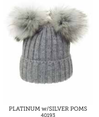 40193 Beanie Silver Black Tipped