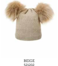 521202 Beanie dble pom -Beige