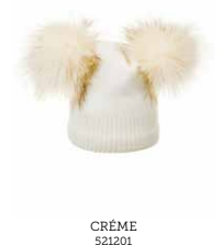 521201 Beanie dble pom -Creme