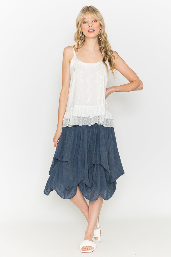 M-132-Short-Denim Bubble Skirt