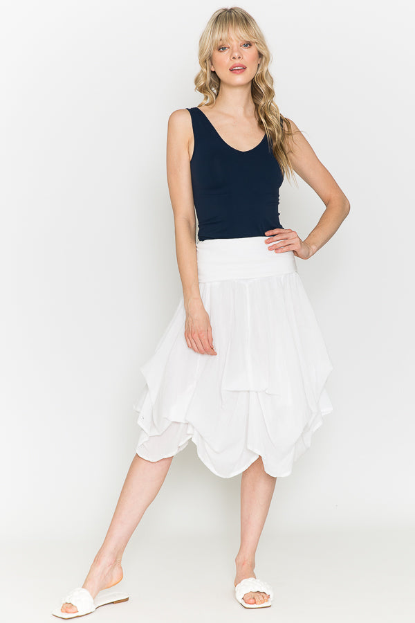 M-132-Short-White Bubble Skirt