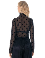 T30521 Black Polka Dot Top