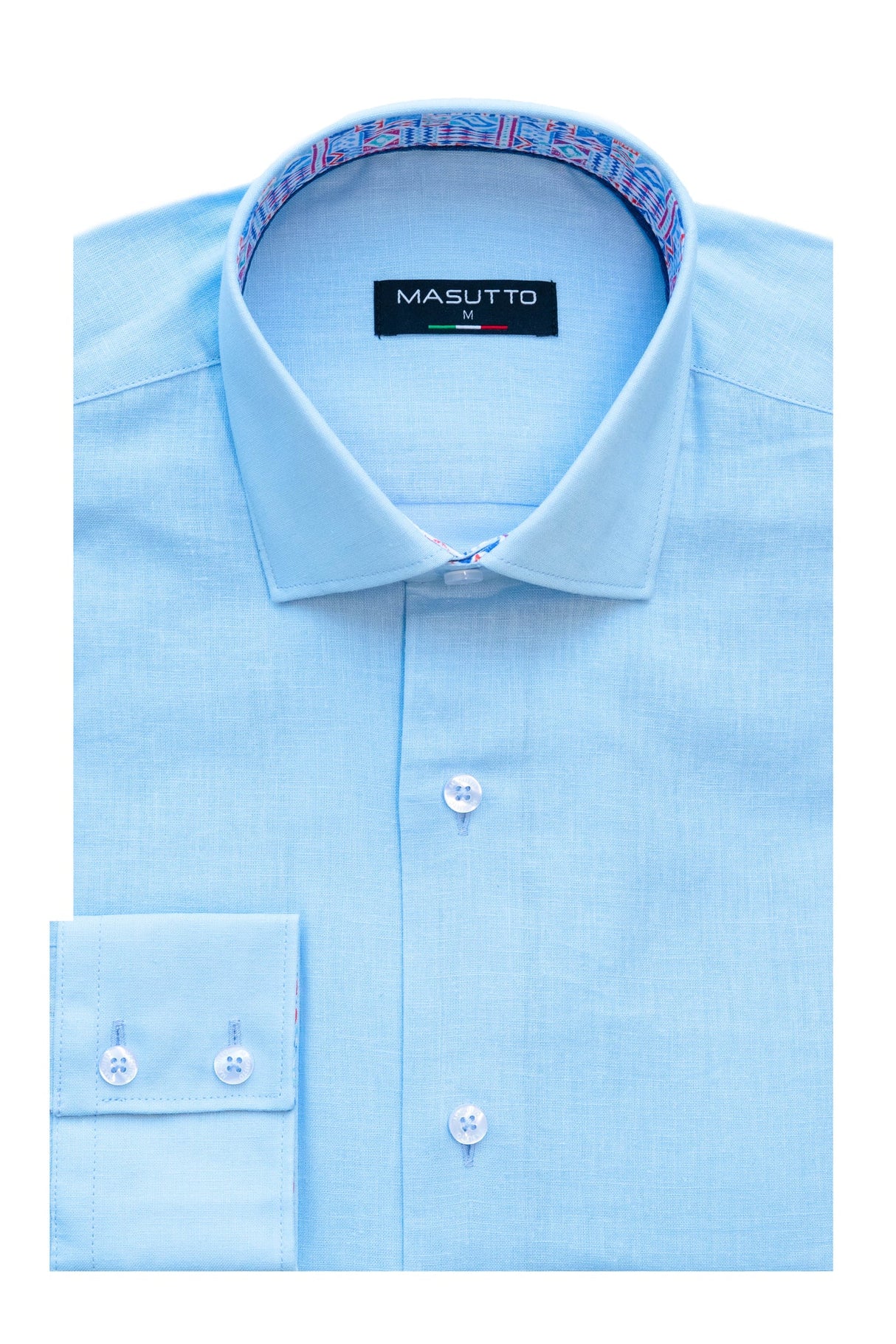 TORRE/02 BLUE LINEN LONG SLEEVE