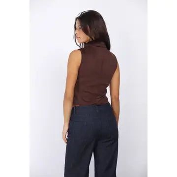 56090 Suede Shell Zipper Vest