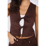 56108 Suede Shell Lace Closure Vests