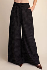 P9229 Rhinestone Wide Leg Flowy Pants
