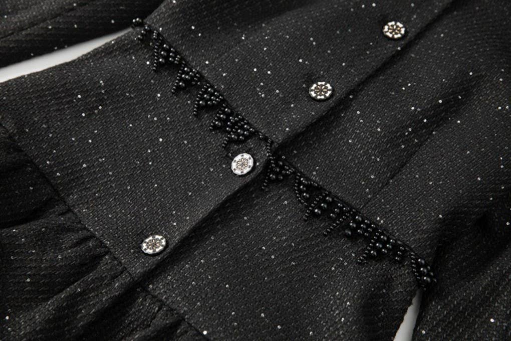 CT110L Handmade Beaded Tassel Ruffled Cake Windbreaker