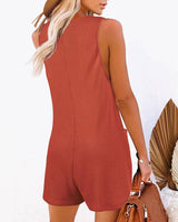 Summer new casual romper pocket vest jumpsuit women