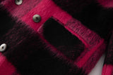 CT79 Women's Autumn/Winter Casual Warm Plaid Wool Coat