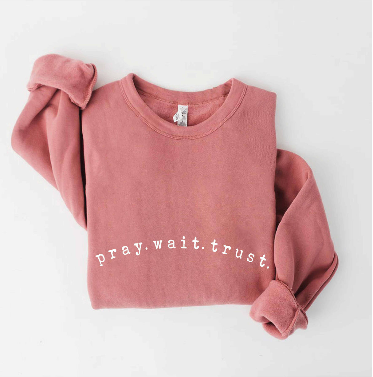PRAY. WAIT. TRUST. Graphic Sweatshirt: TAN
