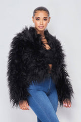 Shayla Shaggy Fur Short Jacket Coat (HDJ27948)