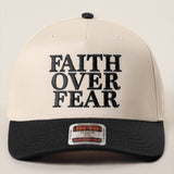 FAITH OVER FEAR Embroidered Trucker Hat