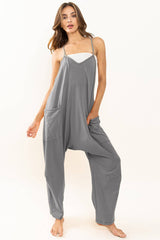 Cotton Harem Jumpsuit with Pockets / BL60000