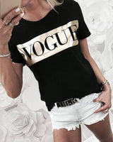 Short sleeve letter print top