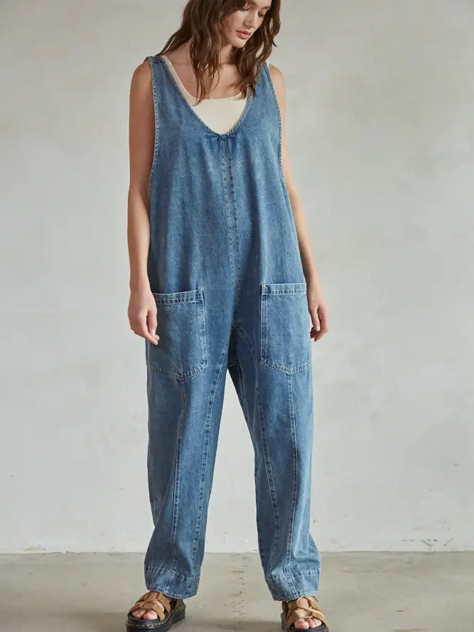 BD295 Denim Jumpsuit