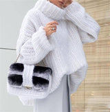 Knitted sweater fluffy long-sleeved turtleneck