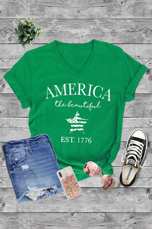 Unisex Short Sleeve V Neck T-Shirt