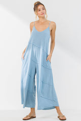 Solid Jumpsuit With Pockets / BJ6854