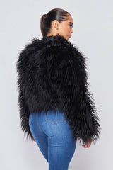 Shayla Shaggy Fur Short Jacket Coat (HDJ27948)