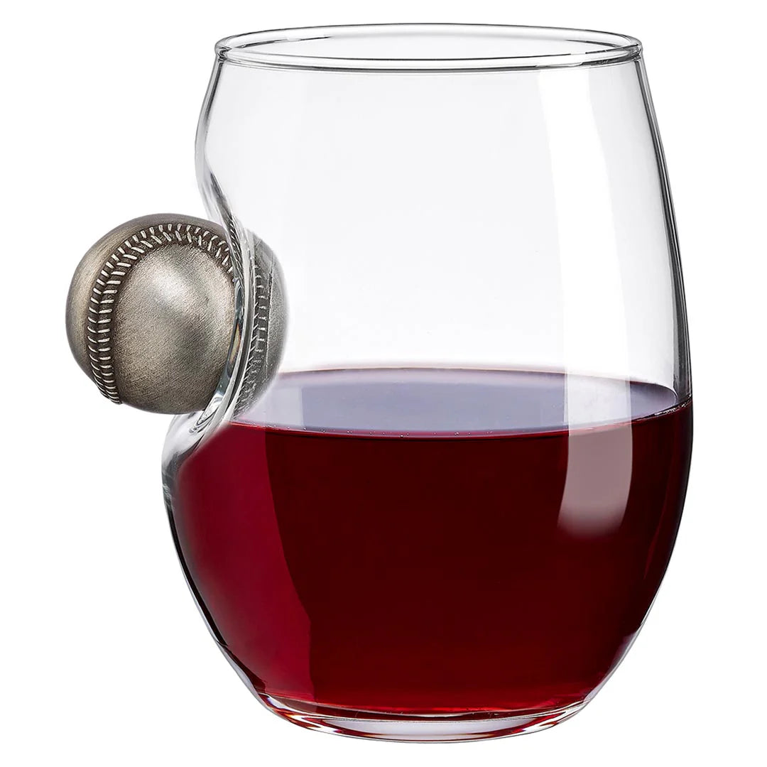 Ben Shot Baseball Wine Glass