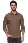 M-FA24WS2174 (B) HERO SOLID TWILL KNIT FLANNEL SHIRT