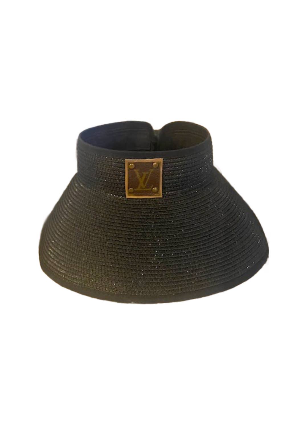 Upcycled LV Rollable Packable Straw Visor