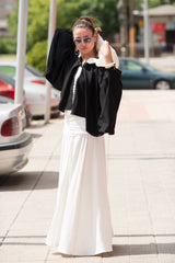 Black and White Hooded Summer Vest ANASTASIA