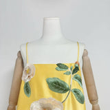 DR685Y Floral Embroidered Backless Suspender Short Skirt
