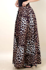 P919-6209-Gen Animal Print Wide Leg Pants