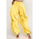 Oversized Wide Leg Ruffle Jogger Pants