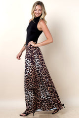 P919-6209-Gen Animal Print Wide Leg Pants