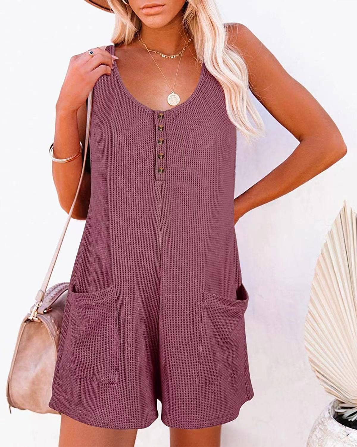 Summer new casual romper pocket vest jumpsuit women