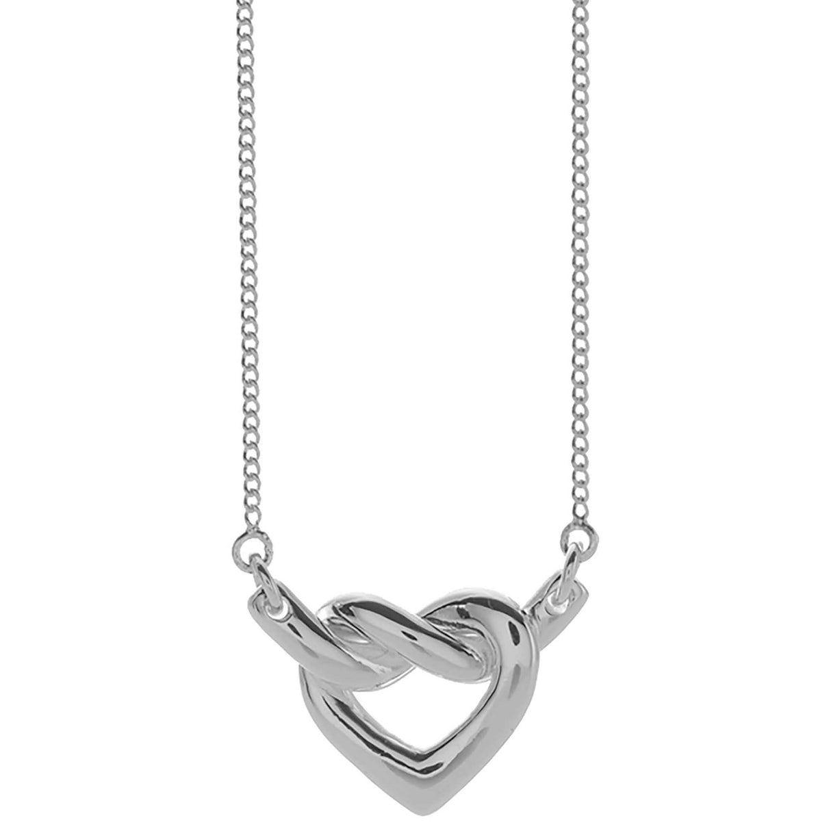 Necklace Love Knot Heart Silver Plated